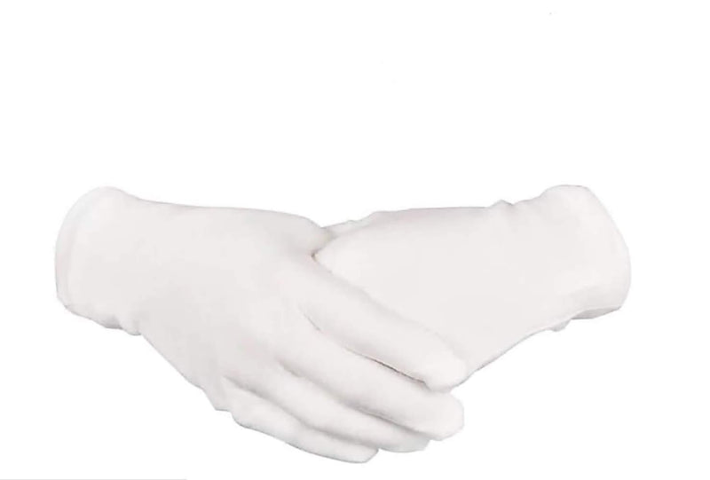 21 Pairs Medium White Cotton Gloves for Cosmetic Moisturizing and Coin Inspection - BeesActive Australia