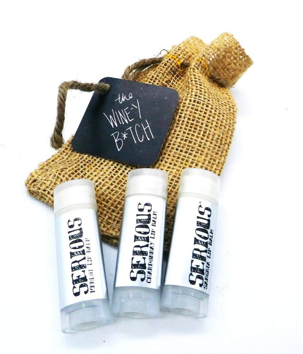 SLB: The Wine-y Btch- Lip Balm Bundle (3 Pack) | Merlot, Chardonnay, Sangria | All Natural Ingredients, Chemical Free, Handmade - Lip moisturizer and Healing by Serious Lip Balm - BeesActive Australia