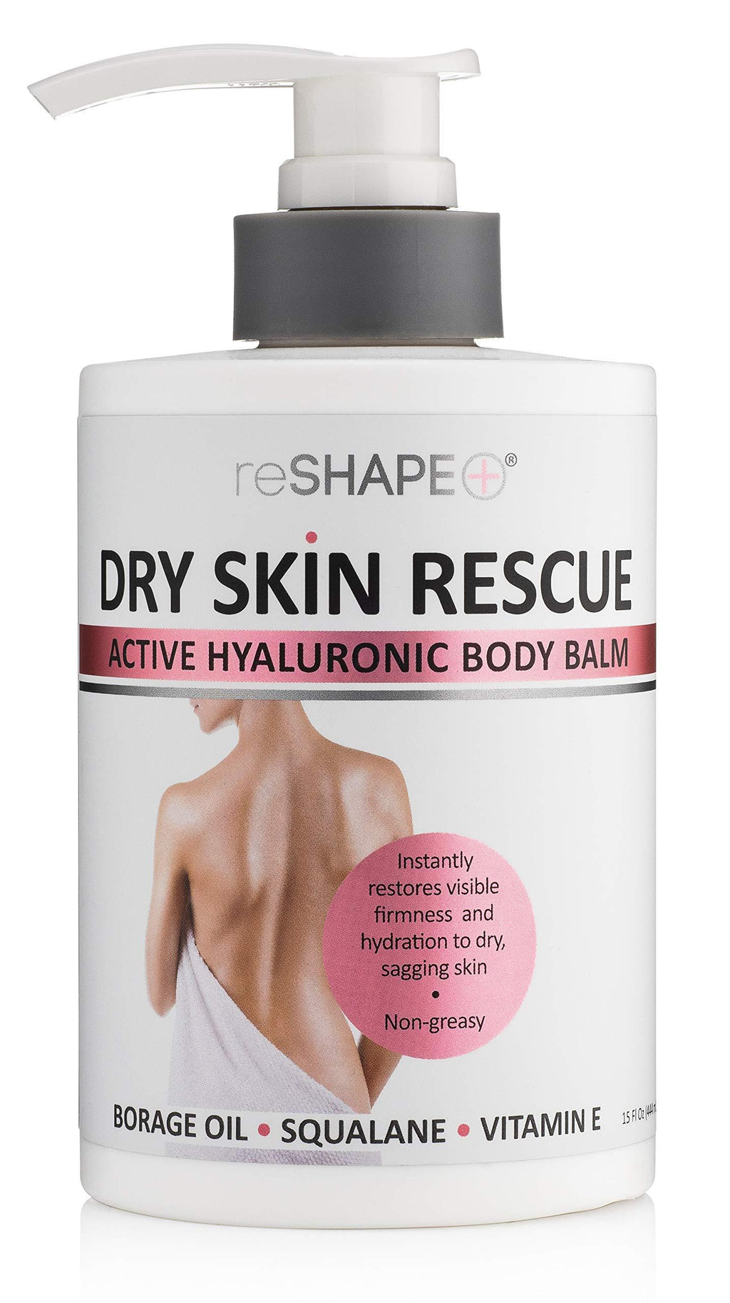 Dry Skin Balm w/Hyaluronic Acid for Body, Hands, Face, Feet – Moisturizing, Hydrating Cream for Dry Skin Patches - Cruelty-Free Body Lotion with Collagen, Borage Oil, & Vitamin E by Reshape, 15 oz - BeesActive Australia