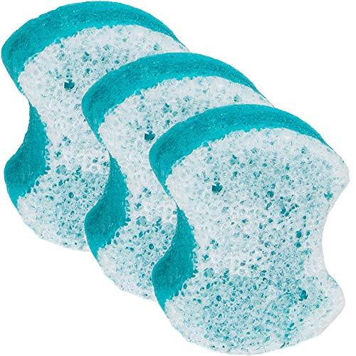 Spongeables Pedi-Scrub Foot Buffer, The Soap is In The Sponge, Contains Shea Butter and Tea Tree Oil, Foot Exfoliating Sponge, 20+ Washes, Ocean Breeze Scent, Blue, Pack Of 3 - BeesActive Australia