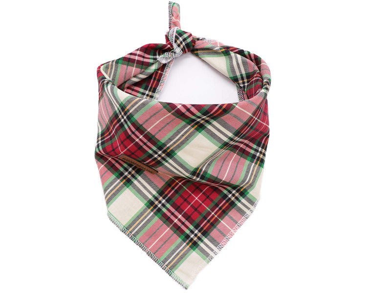 Elegant little tail 1PCS Pet Dog Bandana Washable Reversible Cotton Bibs Scarf, Adjustable Square Dog Kerchief for Small to Large Dogs and Cats Large (1 Count) Red Plaid - BeesActive Australia