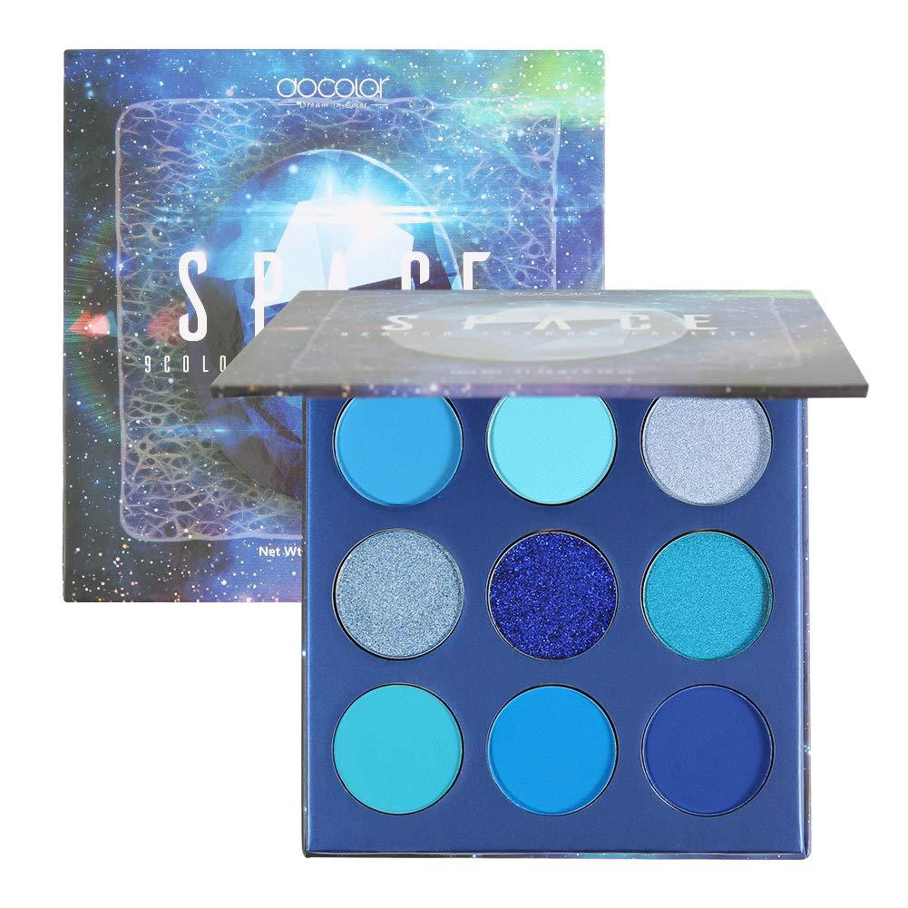 Docolor Eyeshadow Palette 9 Colors Gemstone Shadow Palette Highly Pigmented Mattes Shimmers Naked Smokey Glitter Cream Colorful Powder Blendable Long Lasting Waterproof Makeup Palette-Blue Blue - BeesActive Australia