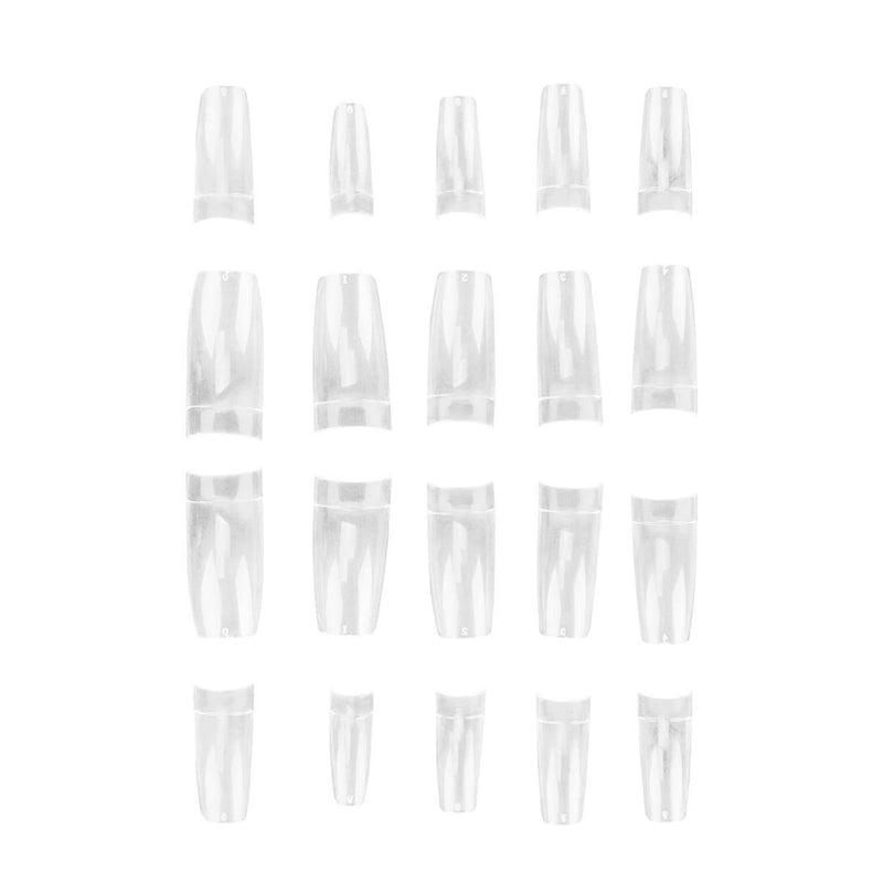 Beaupretty 500Pcs French Acrylic Nail Tips Artificial Clear False Nails Half Tips Nail Patch Nail Art Manicure Tool (Clear) - BeesActive Australia