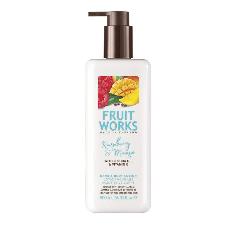 Fruit Works Raspberry & Mango Cruelty Free & Vegan Hand & Body Lotion With Natural Extracts 1x 500ml - BeesActive Australia