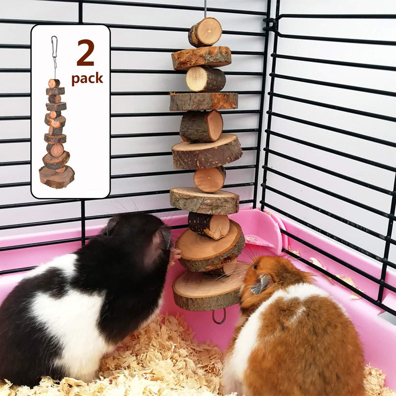 Natural Organic Apple Wood Chew Toys, 2 Pack Small Animal Snacks Toys Suitable for Bunny, Chinchilla, Guinea Pigs, Hamsters Teeth Grinding - BeesActive Australia