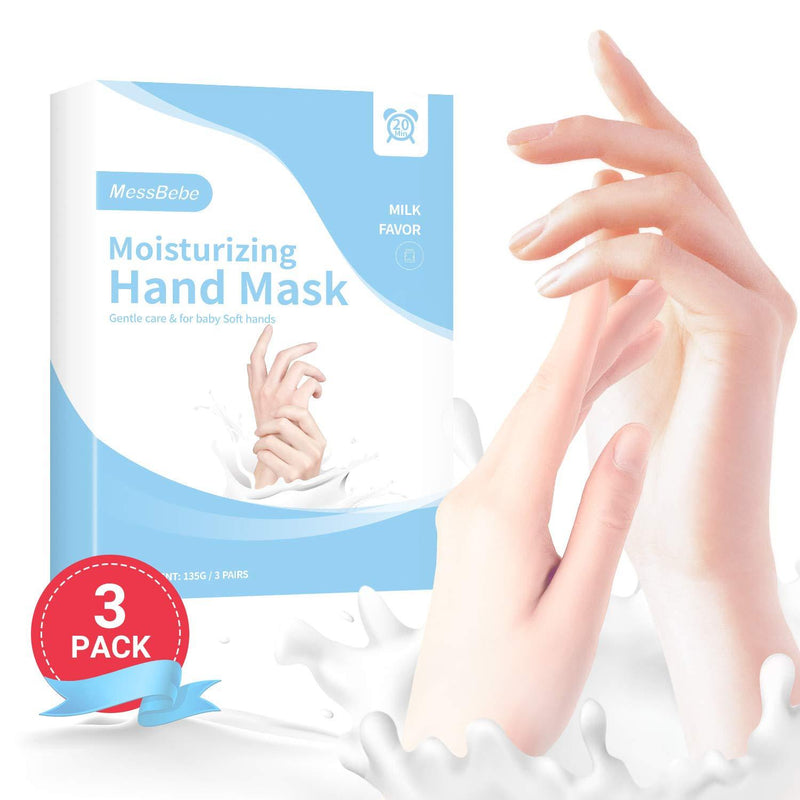 Hand Mask, Milk Moisturizing Gloves 3 Pack, Hand Spa Treatment Mask for Dry Hands, Repair Rough Remove Dead Skin Hydrating Hand Mask for Women & Men - BeesActive Australia