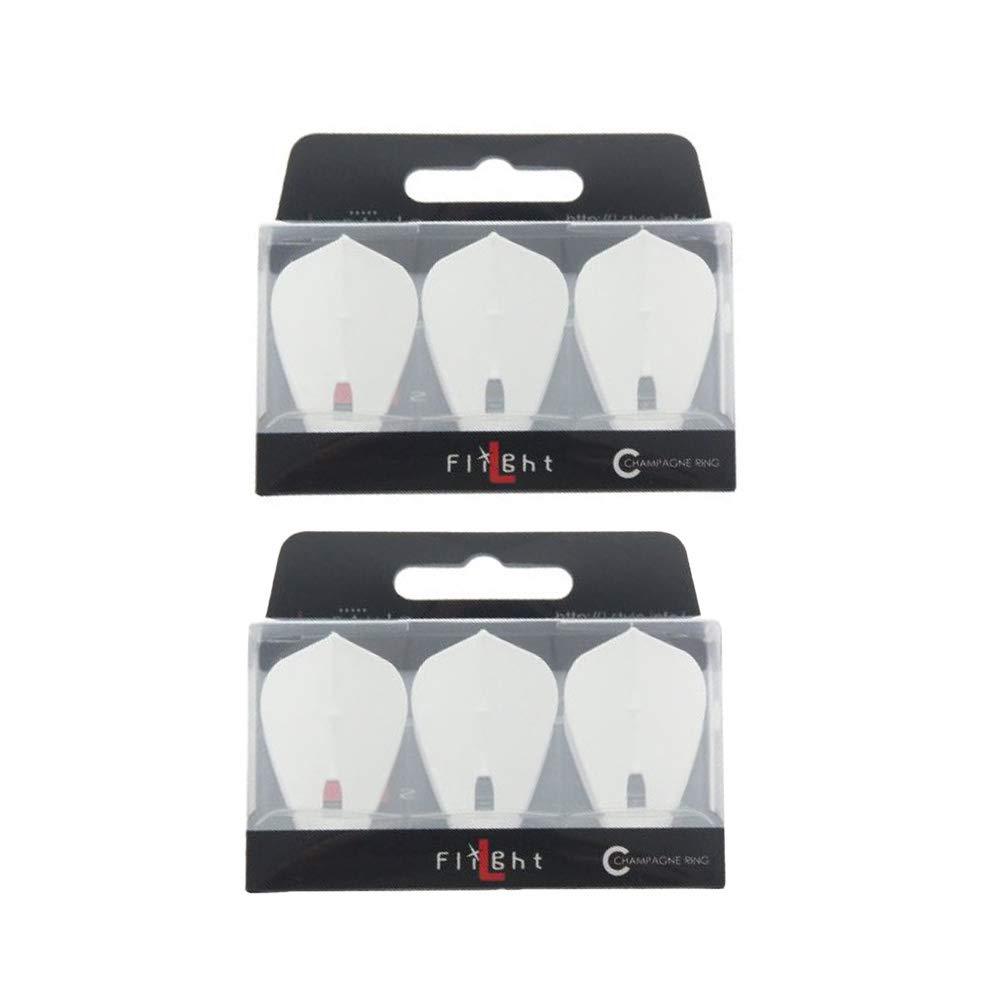 [AUSTRALIA] - LSTYLE Dart Flights: L4 PRO Kite Shape - for Soft Tip and Steel Tip Darts White 2-Pack 