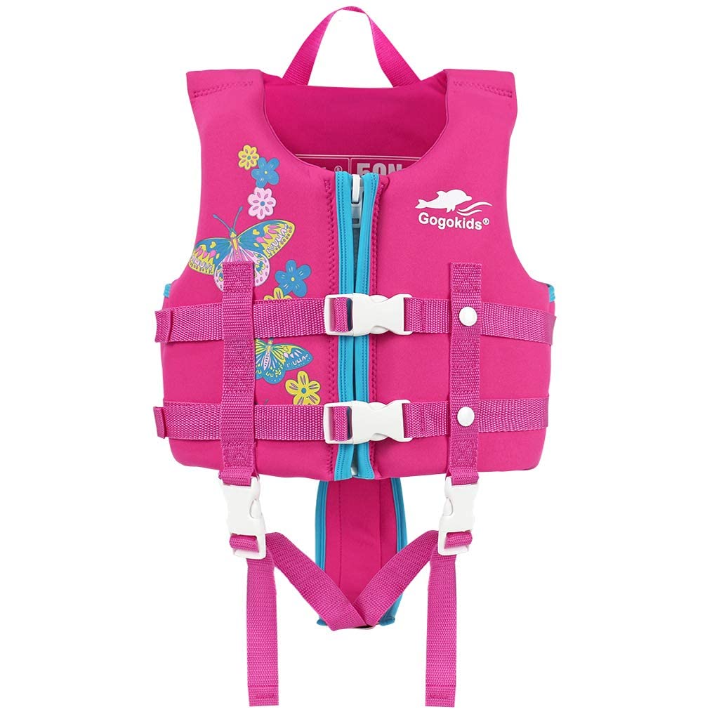 Kids Swim Vest -Baby Swimming Jacket Printed Float Swim Vest Buoyancy Swimwear with Adjustable Safety Strap, Suitable for 2-9 Year Butterfly L/7-9 Years - BeesActive Australia