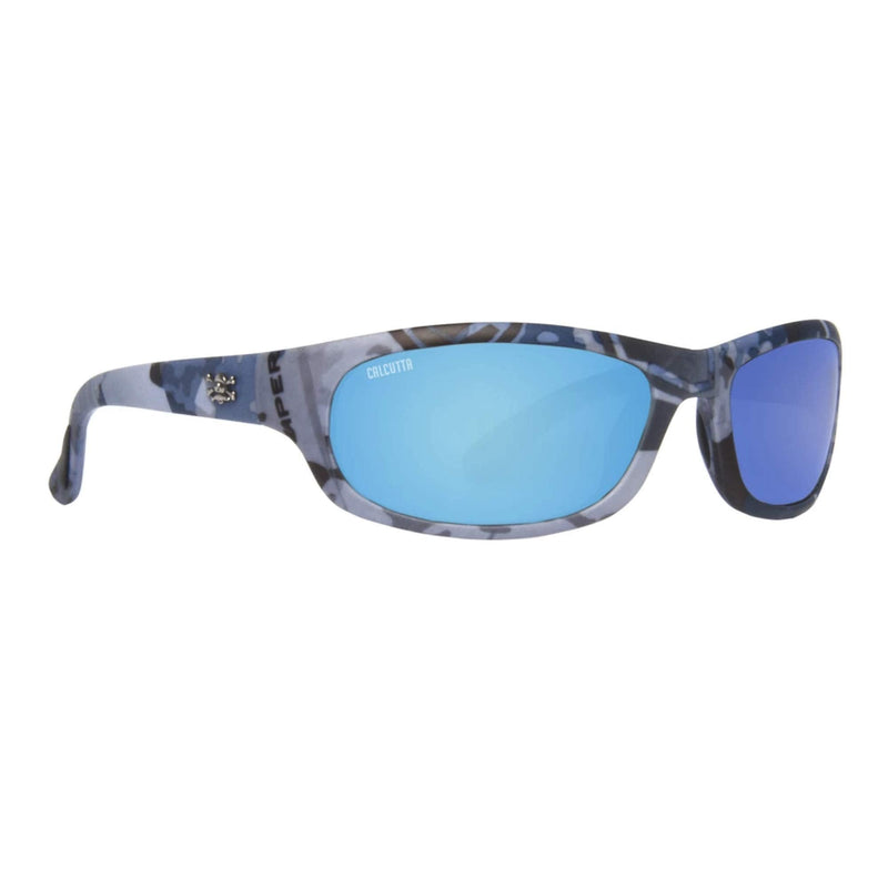 Calcutta Outdoors Steelhead Original Series Fishing Sunglasses | Polarized Sport Lenses | UV Sun Protection | Water Resistant Blue Camo/Blue Mirror - BeesActive Australia