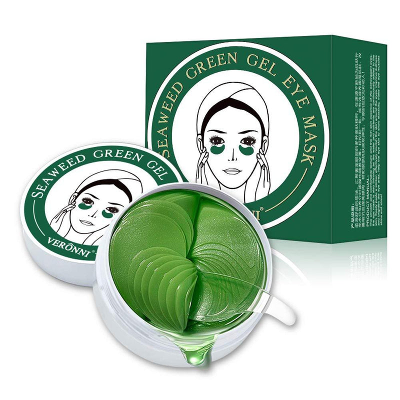 Under Eye Patches Seaweed Collagen Hydrating Eye Gel Pads Eye Bags Anti-Aging Treatment Under Eye Mask for Fine Lines, Eye Bags Lightening Dark Circles, Anti-Wrinkle & Puffiness 30 Pairs VERONNI Green -1 Box - BeesActive Australia