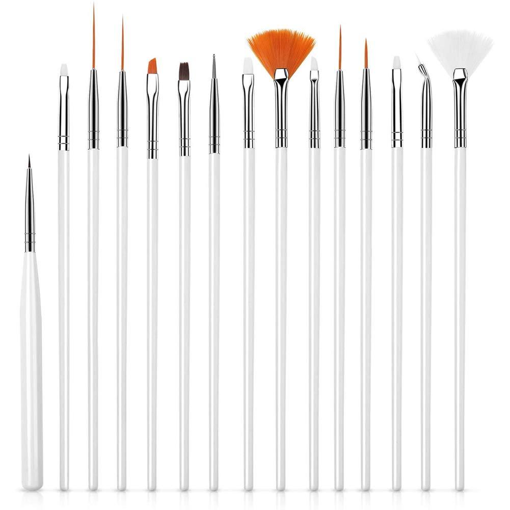 Nail Art Brush Set Nail Art Design Painting Pen Gel Nail Painting Brush for Women Nail Salon Professional Use Home DIY. 15 Pcs - BeesActive Australia