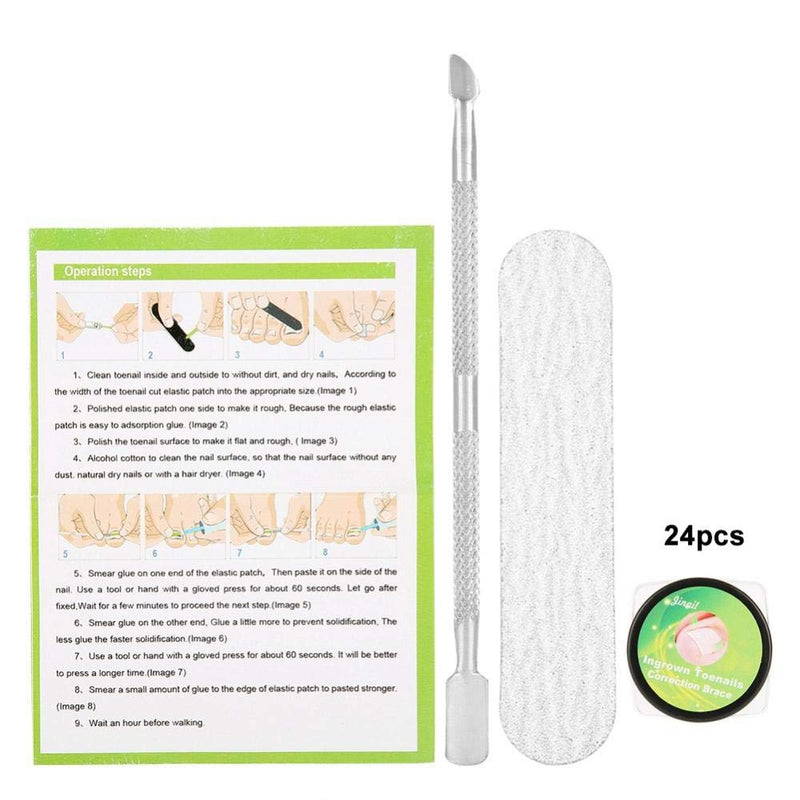ANGGREK 3pcs Professional Nail Correction Sticker for Pedicure Paronychia Recover Nail Fixer and Foot Care Tool(24PCS) 24PCS - BeesActive Australia