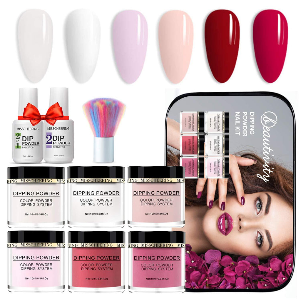 Beautivity Dipping Powder Nail Starter Kit, Acrylic Dipping System portable 6 color powder - BeesActive Australia