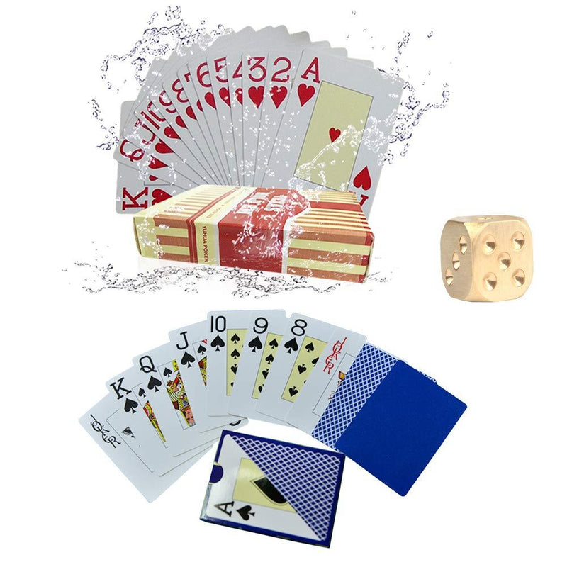 [AUSTRALIA] - Playing Cards, Poker Size, Waterproof Large Print Jumbo Index, Linen Finish Surface,Blue and Red 1bule+1red 
