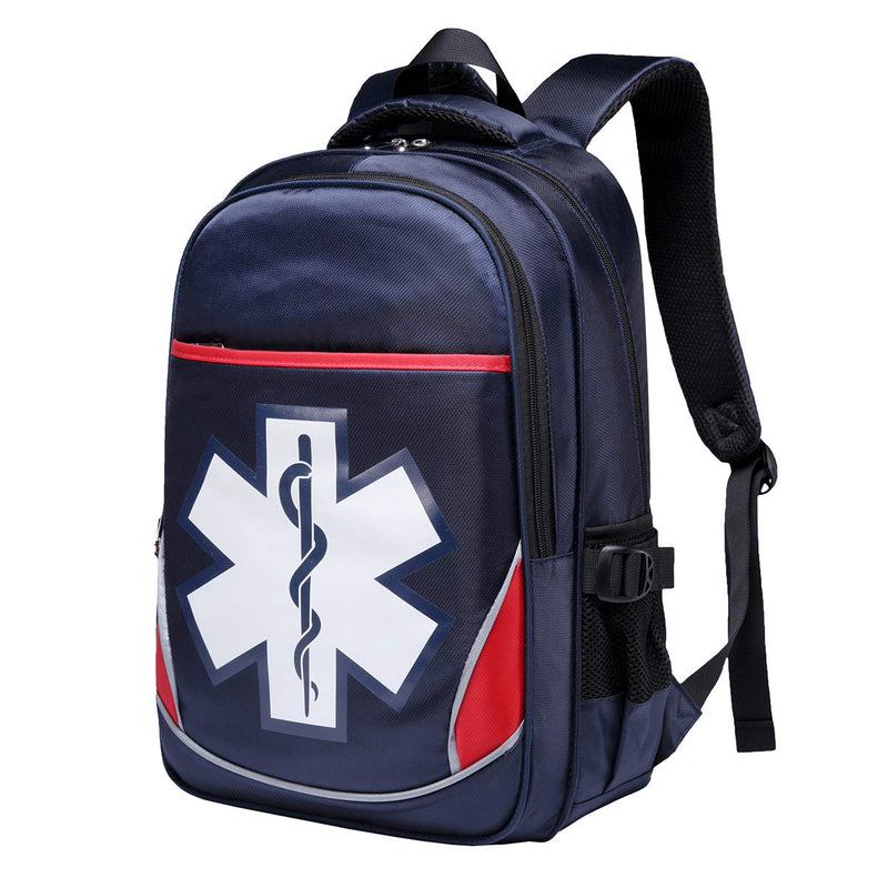 Camoredy First Aid Bag Empty Red Emergency Medical Backpack First Responder Trauma Bag Waterproof Multi-Pocket for Traveling, Field Trips, Camping, Hiking, Scout Troop, Childcare (Blue) Blue - BeesActive Australia