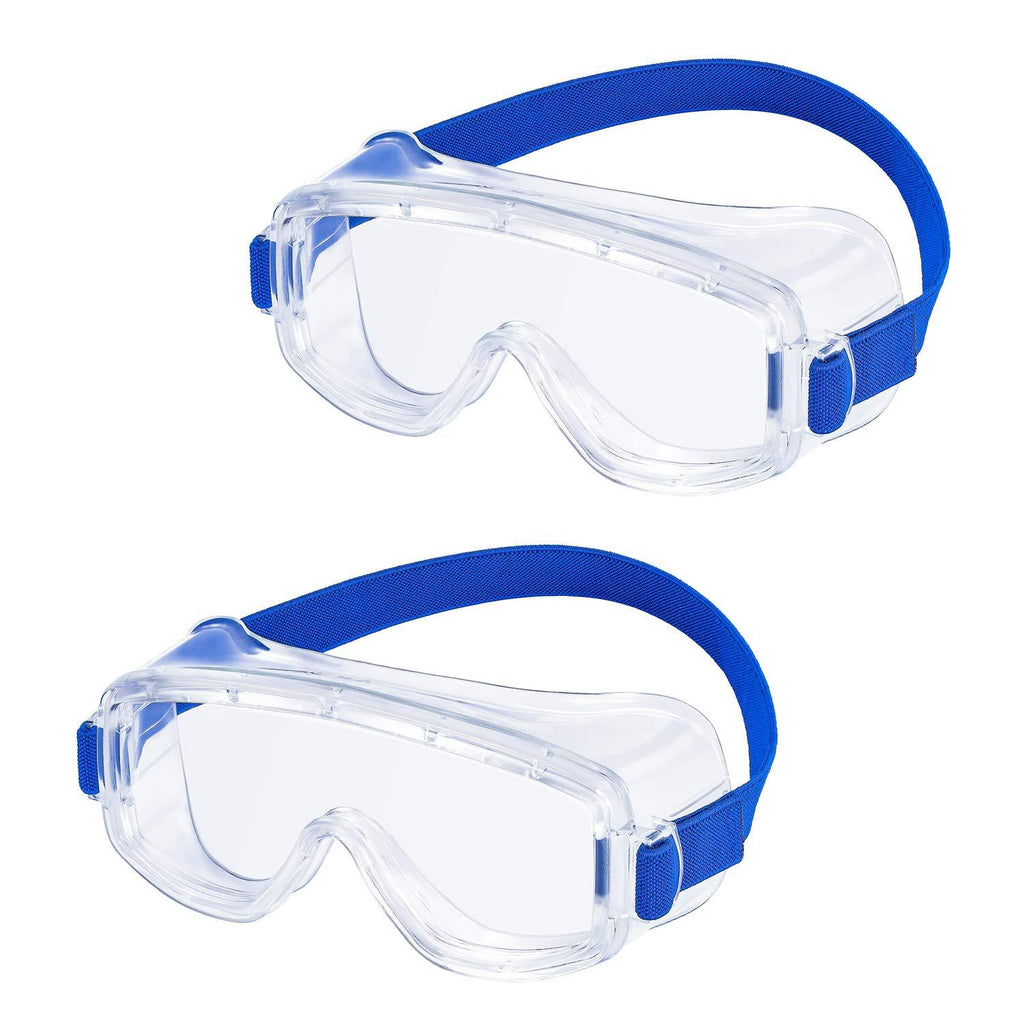 NOVETE Safety Goggles (Pack of 2), Anti-fog & Anti-scratch Coating, Protective Eyewear Safety Glasses, Adjustable Headband, Wide-Vision Clear Lens, Splash UV Eye Protection - BeesActive Australia