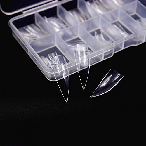 Coffin Nail Tips,100PCS Long Stiletto Nail Tips Press on Nail Tips Acrylic Nails False Nail Tips DIY False Nail Eagle Claw Art Tips Artificial Nails with Case for Nail Salons and DIY Nail Art,Clear Clear - BeesActive Australia