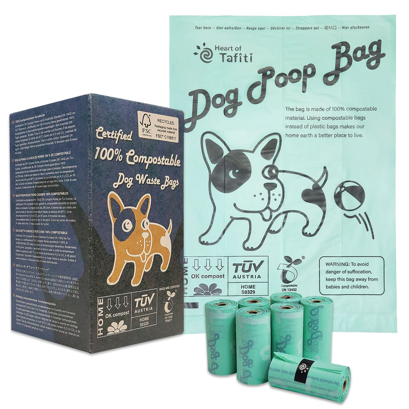 Heart of Tafiti Dog Poop Bag, Doggie poop bags, Compostable dog waste bags, Extra Thick and Strong Leak Proof, Vegetable-Based, Unscented, Size 9 x 13 Inches, 70 Counts 70 Count (Pack of 1) - BeesActive Australia