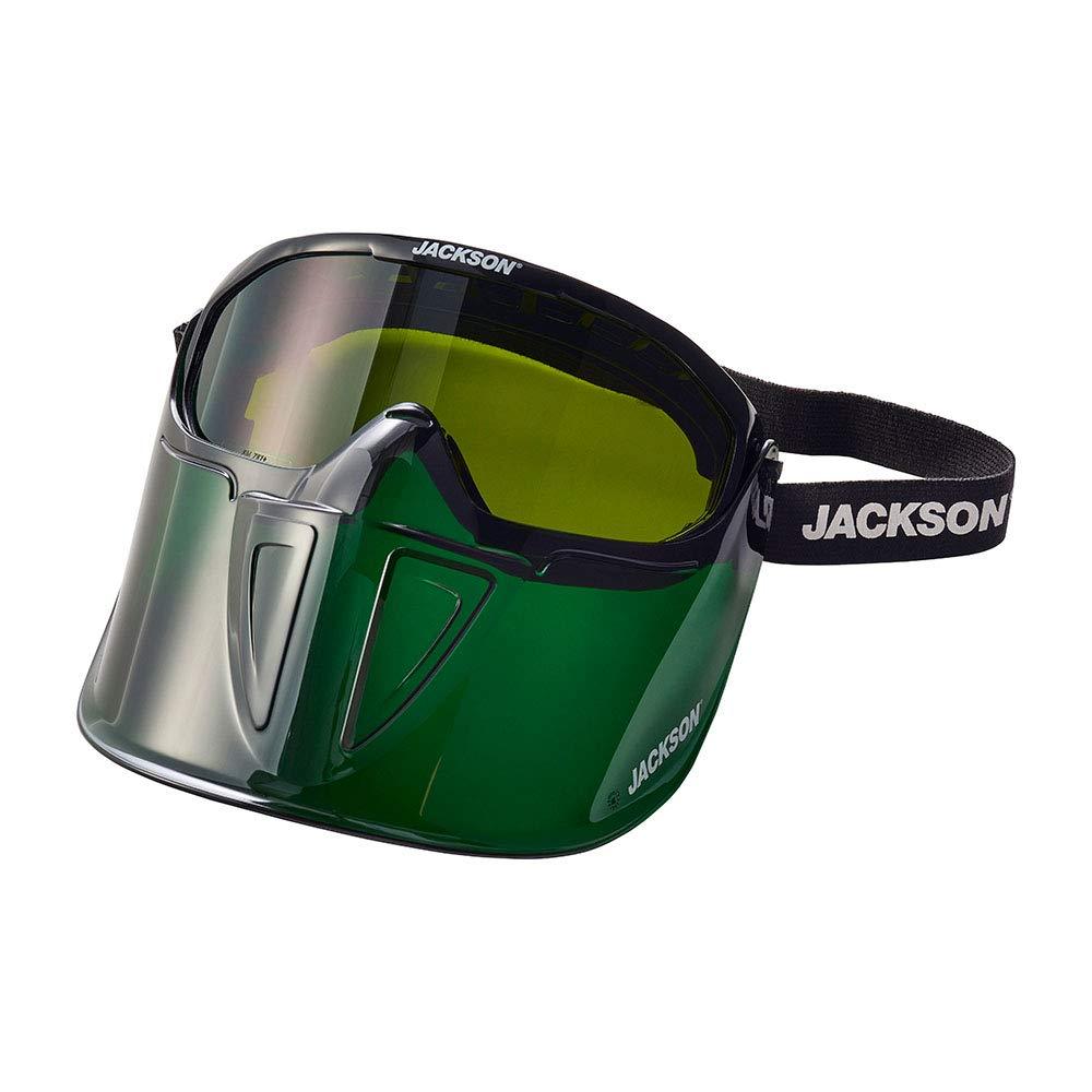 Jackson Safety GPL550 Premium Goggle with Detachable Face Shield, Anti-Fog Coating, Shade 5 IR Lens, Green, 21002 - BeesActive Australia