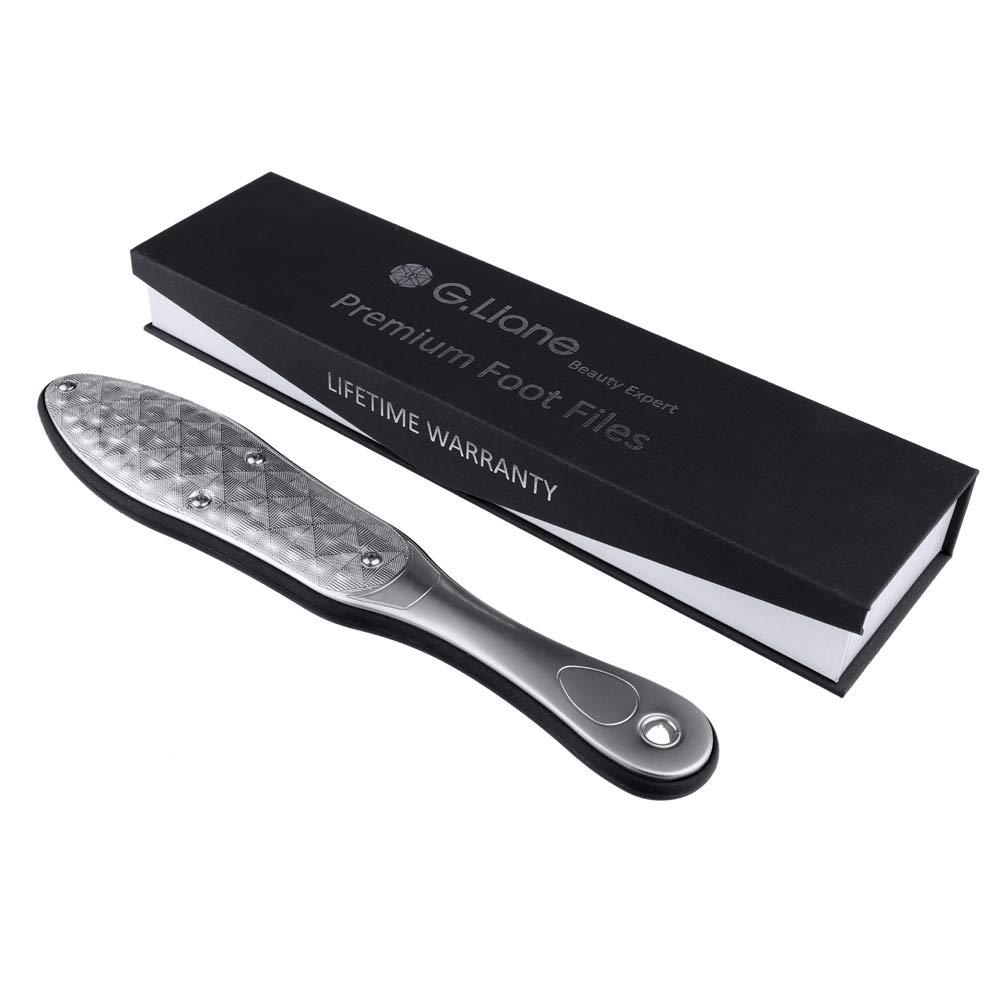 Foot File Callus Remover - G.Liane Professional Portable Foot Care Tool Stainless Steel Colossal Pedicure Foot Rasp Callus Removal Double Sided Pedicure Rasp File for Extra Smooth (Black) Black - BeesActive Australia