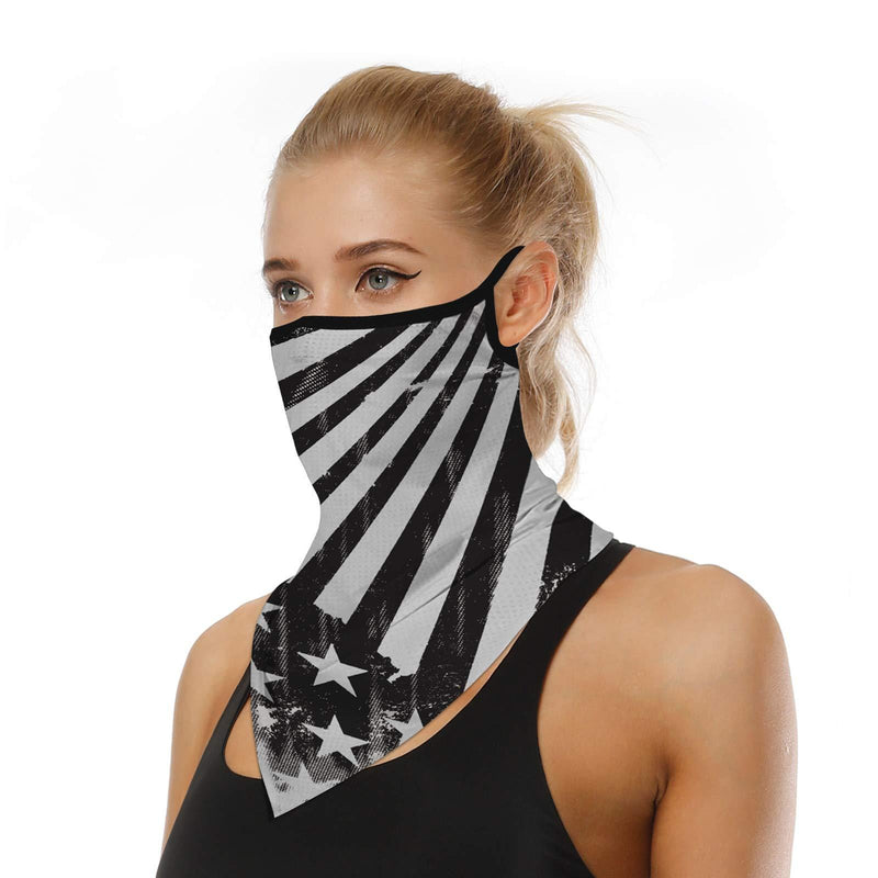 [AUSTRALIA] - Face Bandana Neck Gaiter Face Scarf Ear Loops Balaclava for Dust Mask Man Woman Stripe 2-(1pcs) 