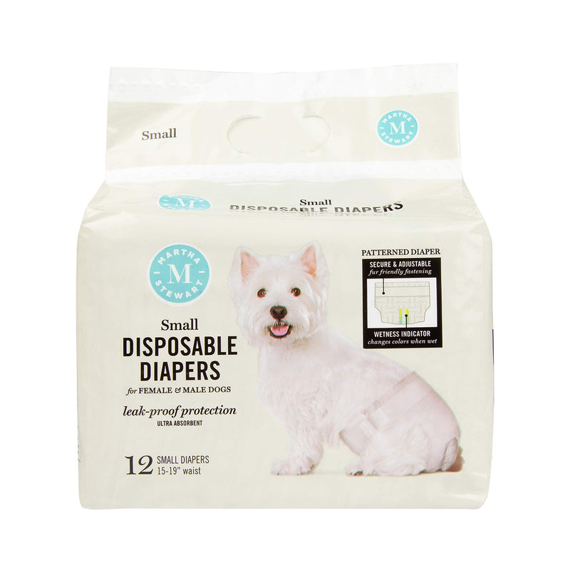 MARTHA STEWART for Pets Female Dog Diapers - Disposable Female Dog Diapers, Various Sizes - 12 Count Disposable Dog Diapers, Leakproof and Absorbent Female Dog Diapers for All Sized Dogs Small - BeesActive Australia