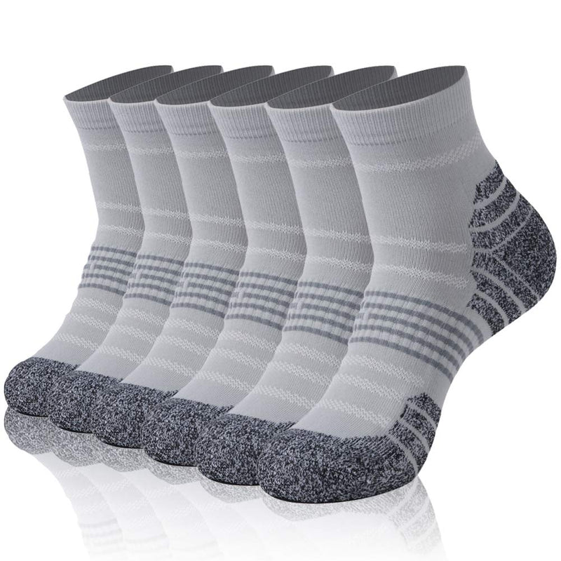 [AUSTRALIA] - Running Socks, Gmark Unisex Ultimate Dry Cotton Athletic Ankle Socks 1,3,6 Pairs Medium 6 Pairs-gray-pro Golf Socks 