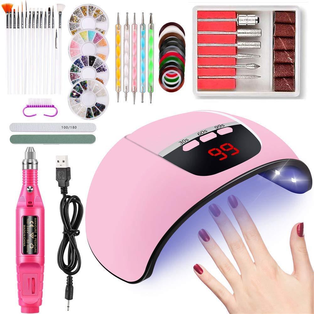 Gel Nail Polish Kit, 45W Nail Dryer Curing Lamp with Nail Art Tools, 3 Timer Setting, Base Nail Tools Decorations and Manicure Tools - BeesActive Australia