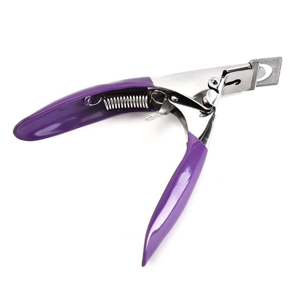 3-way Nail Clipper Acrylic Uv GEL False Nail Tips Stainless Steel Cutter Nail Pedicure Clipper Purple - BeesActive Australia