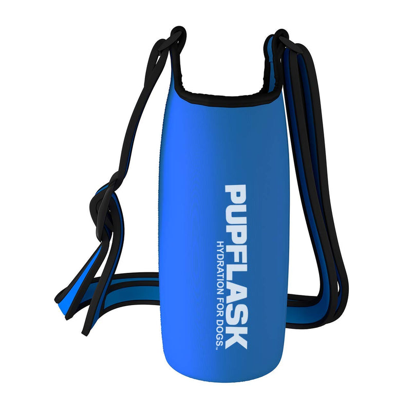 Tuff Pupper PupFlask Insulated Neoprene Dog Water Bottle Holder Sling with Wide Adjustable Shoulder Strap, Great for Travel, Walking, Hiking, Portable Pet Water Bottle Holder 40 OZ Nebulas Blue - BeesActive Australia