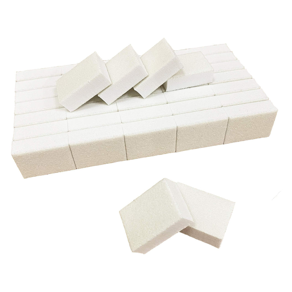 PrettyClaw | 40pc Mini Disposable Nail Buffer Blocks 80/80 White Grit White Buffing Sanding Nail File 2 Sided - BeesActive Australia