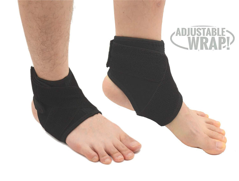 [AUSTRALIA] - Lysa Ankle Support, Breathable Neoprene Sleeve, Adjustable Wrap/ 1 Size Fits All, Protects Against Chronic Ankle Strain, Sprains Fatigue Black Right 