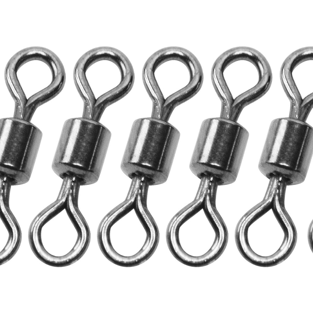 SF Fly Fishing Micro Swivels Stainless Steel Material Fishing Ball Bearing Swivels Hook line Connector Fishing Tackle Accessories 10LB-30LB Black Nickle 0.28in-7mm-10lb 25 Pcs - BeesActive Australia