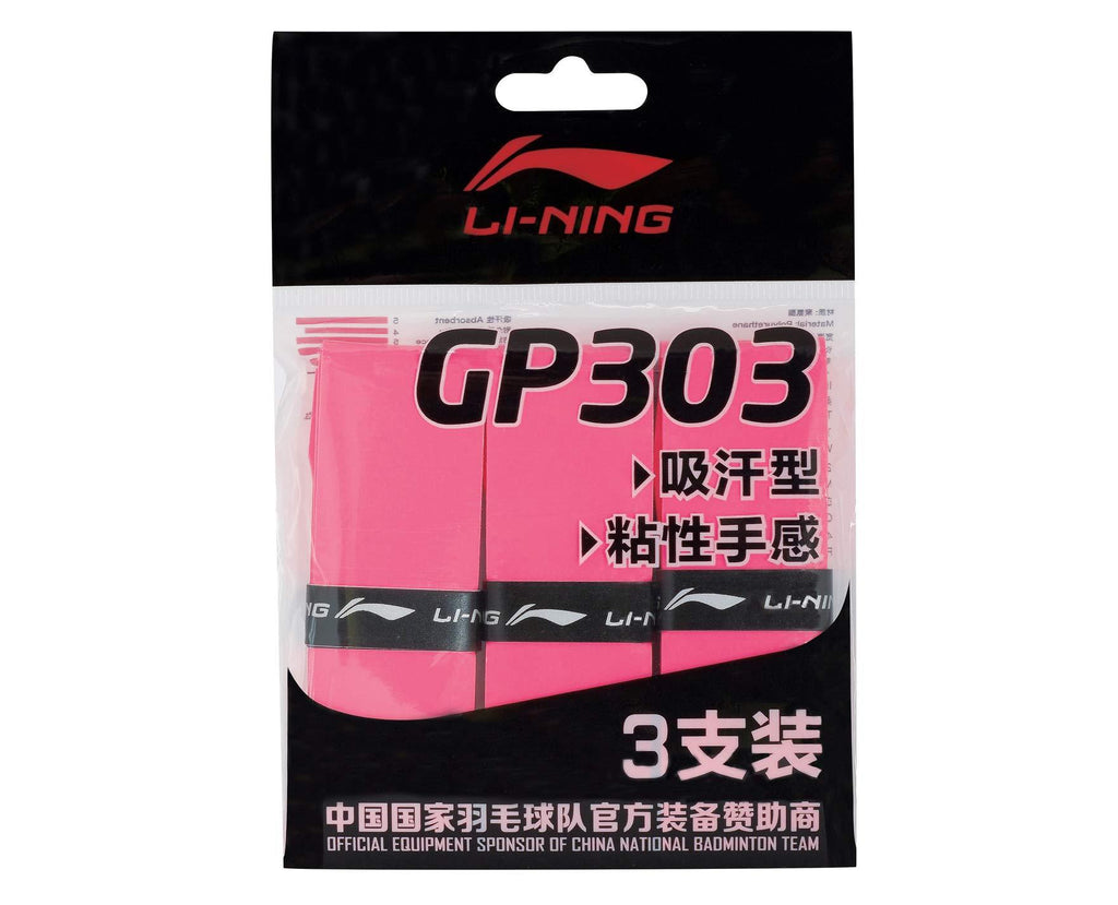 LI-NING Badminton Grip Tape GP303 Package of 3 - Pink - BeesActive Australia