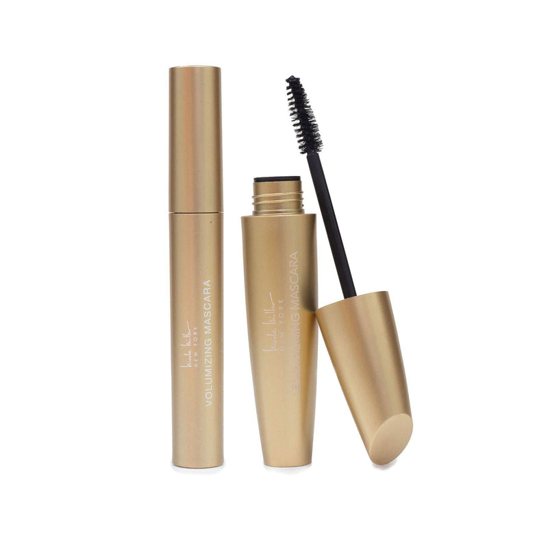 Nicole Miller Set of 2 Mascaras, Lengthening and Volumizing Two Piece Mascara Gift Set for Women and Girls (Black) Lengthening &Volumizing / Gold Tube - BeesActive Australia