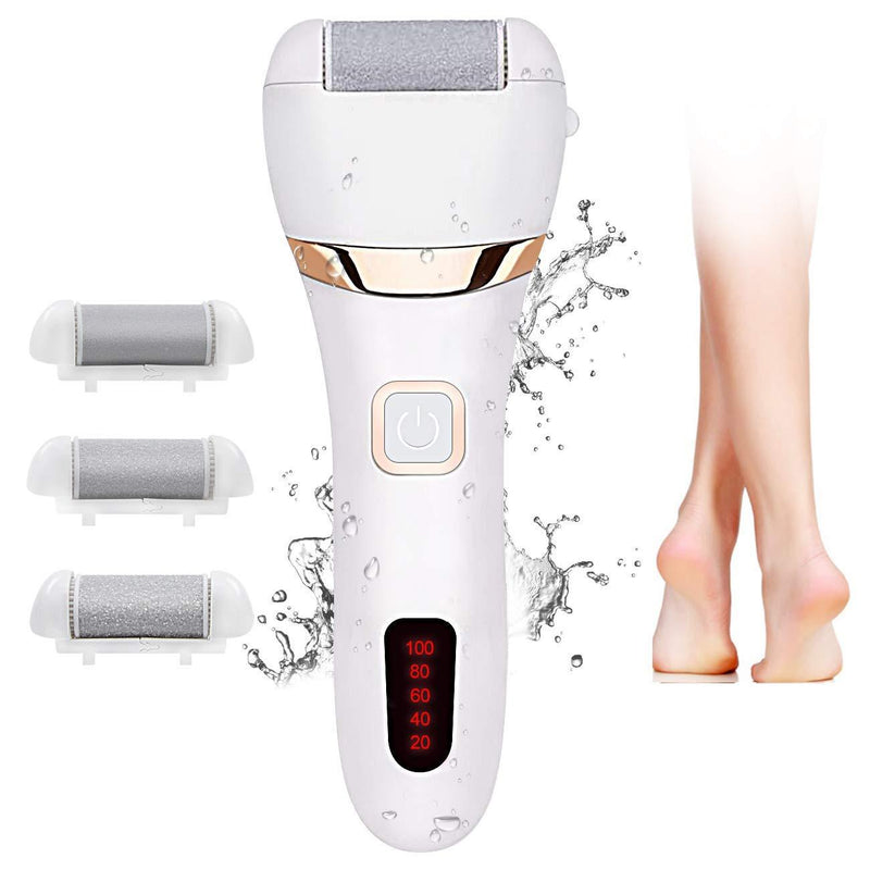 Electric Feet Callus Remover, Electronic Hard Skin Foot File Rechargeable LED Pedicure Tools Foot Scrubber Dry Cracked Dead Skin Remover Kit with 3 Roller Heads - BeesActive Australia