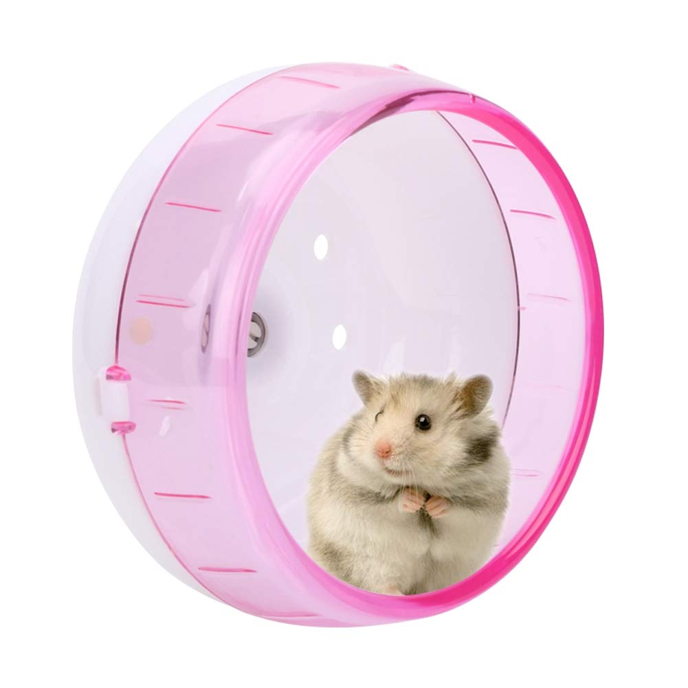 Hamster Wheel, 11.5cm Plastic Silent Spinner Hamster Exercise Running Wheel Toy for Small Pets Syrian Hamster Rat Gerbil Pink - BeesActive Australia