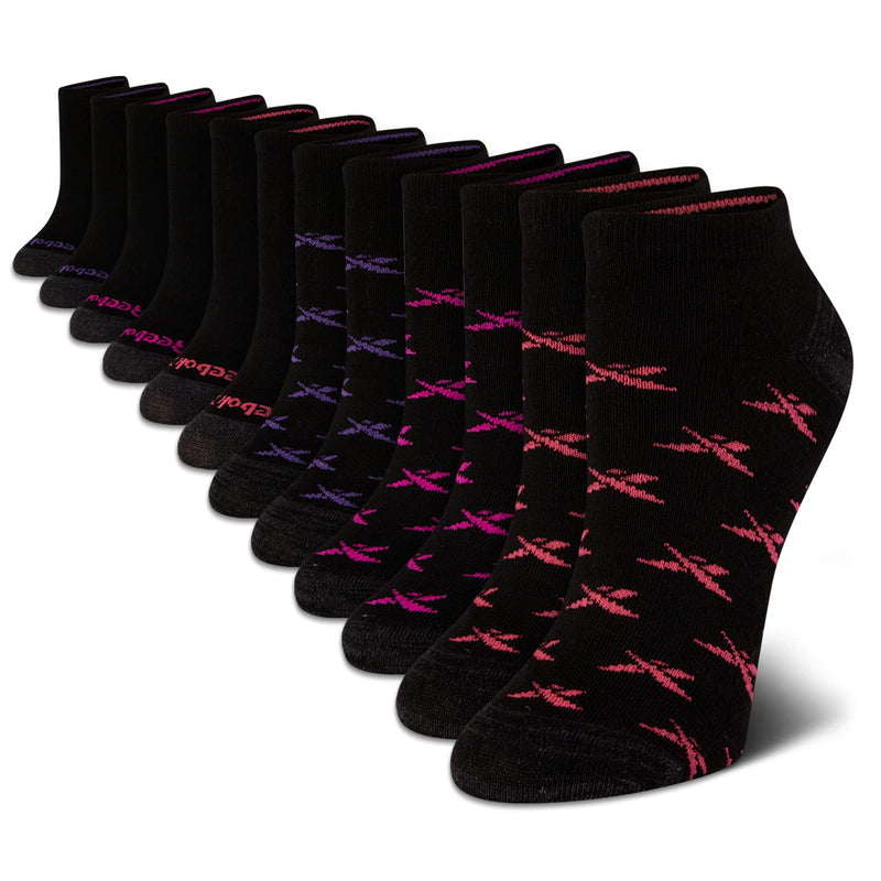 Reebok Women’s Athletic Socks – Performance Low Cut Socks (12 Pack) Black Pattern 4-10 - BeesActive Australia