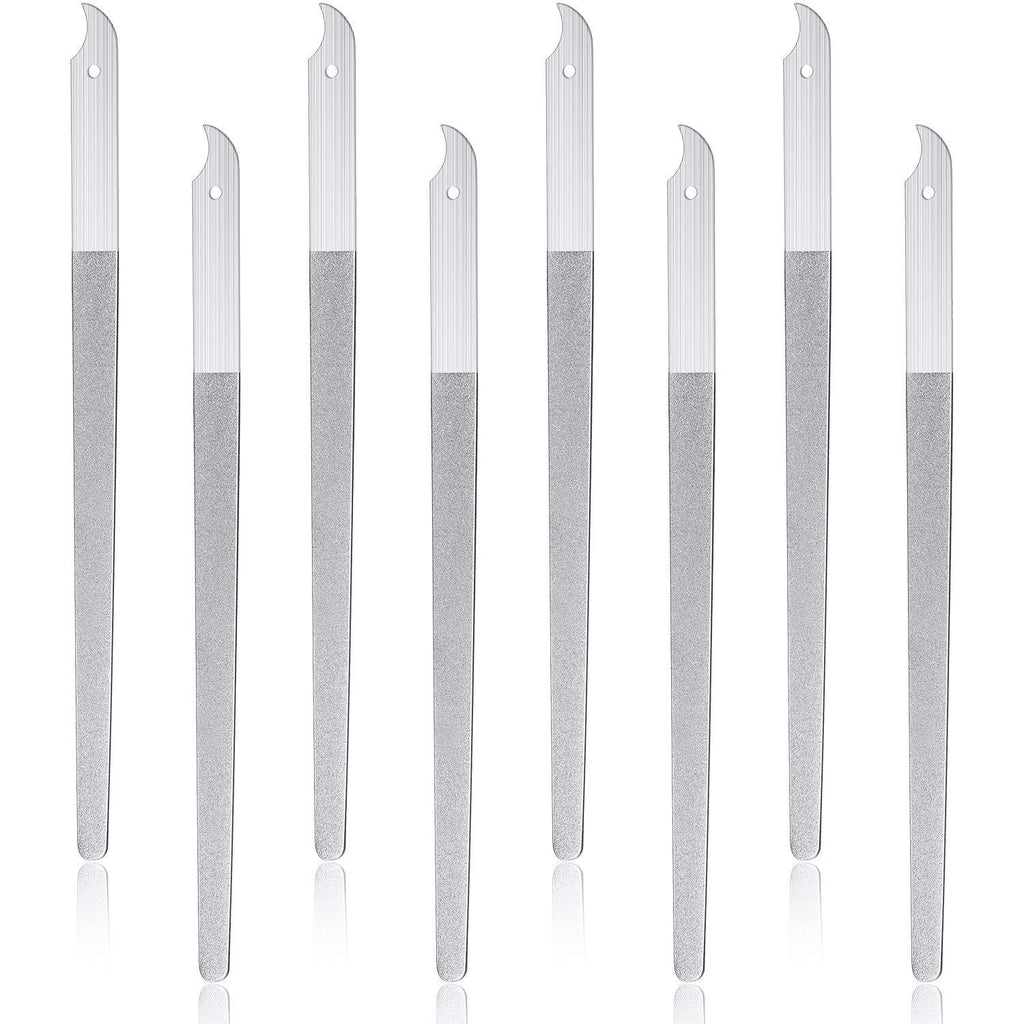 8 Packs Diamond Nail File Stainless Steel Double Sided Nail File Metal File Buffer Fingernails Toenails Manicure Files Manicure Pedicure Tools for Salon and Home, 8 Inches - BeesActive Australia