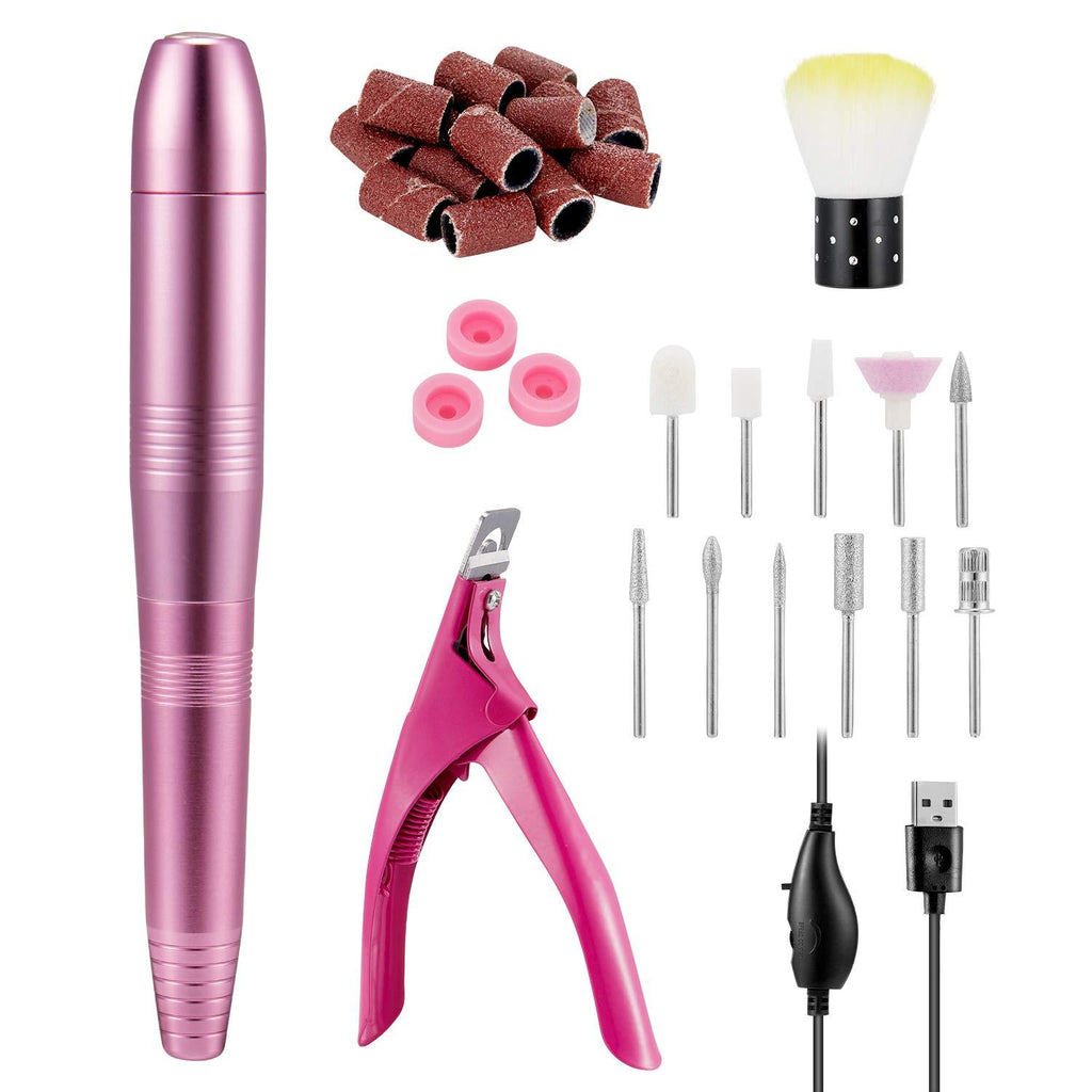 eNilecor Nail Drill, Electric Nail Drill Machine Professional File Kits Clipper for Acrylic Gel Nails Manicure Pedicure Polishing Shape Tools with 11Pcs Nail Drill Bits and 16 Sanding Bands - BeesActive Australia