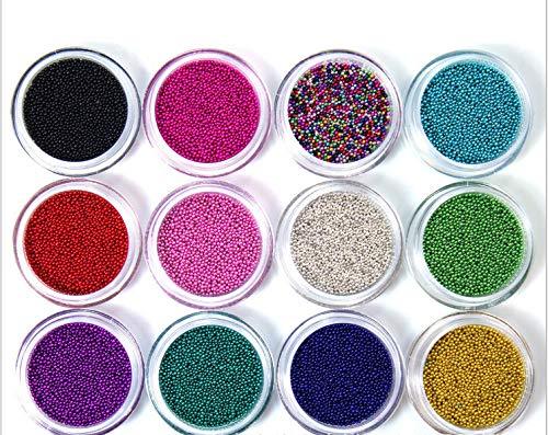 YesLady 12 Colors Nail Art Caviar Beads 3D Craft Micro Eye Makeup Gems Decoration - BeesActive Australia