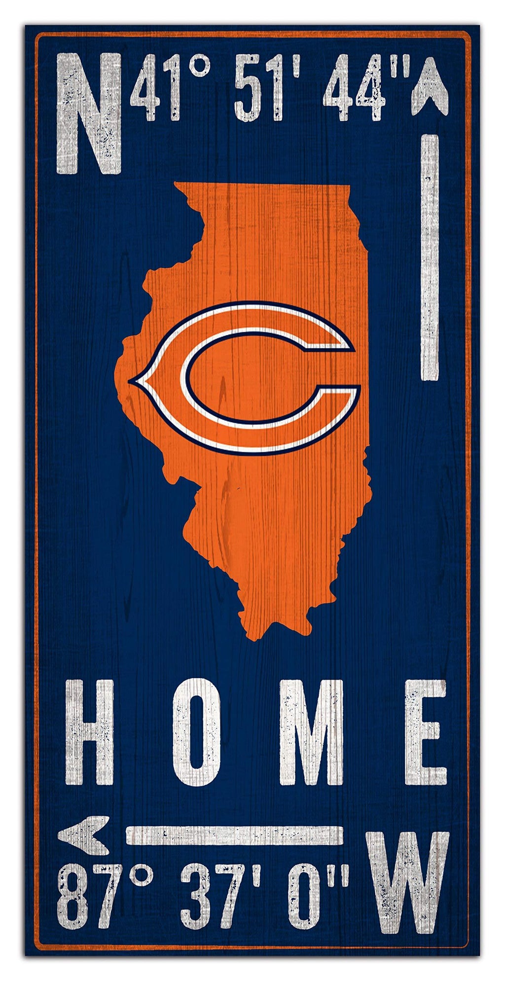 NFL Chicago Bears Unisex Chicago Bears Coordinate sign, Team Color, 6 x 12 - BeesActive Australia