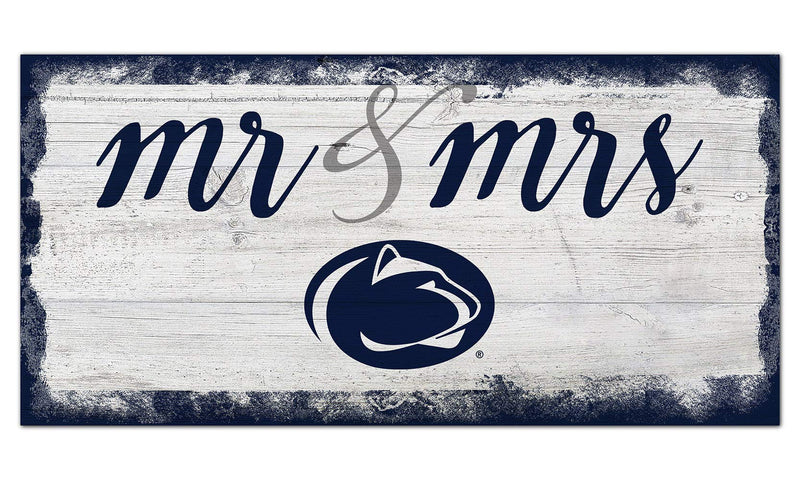 Fan Creations NCAA Penn State Nittany Lions Unisex Penn State University Script Mr & Mrs Sign, Team Color, 6 x 12 - BeesActive Australia