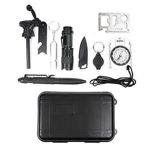 Gsultron -10 in 1 Emergency Gear Survival Kit Survival Tool Box Travel Set, Fishing Hunting Hiking Camping Gear - BeesActive Australia