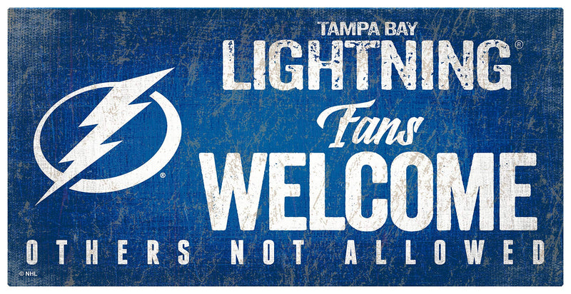 NHL Tampa Bay Lightning Unisex Tampa Bay Lightning Fans Welcome Sign, Team Color, 6 x 12 - BeesActive Australia