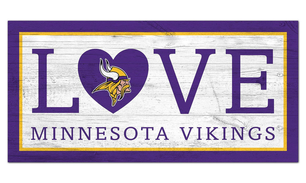 NFL Minnesota Vikings Unisex Minnesota Vikings Love sign, Team Color, 6 x 12 - BeesActive Australia