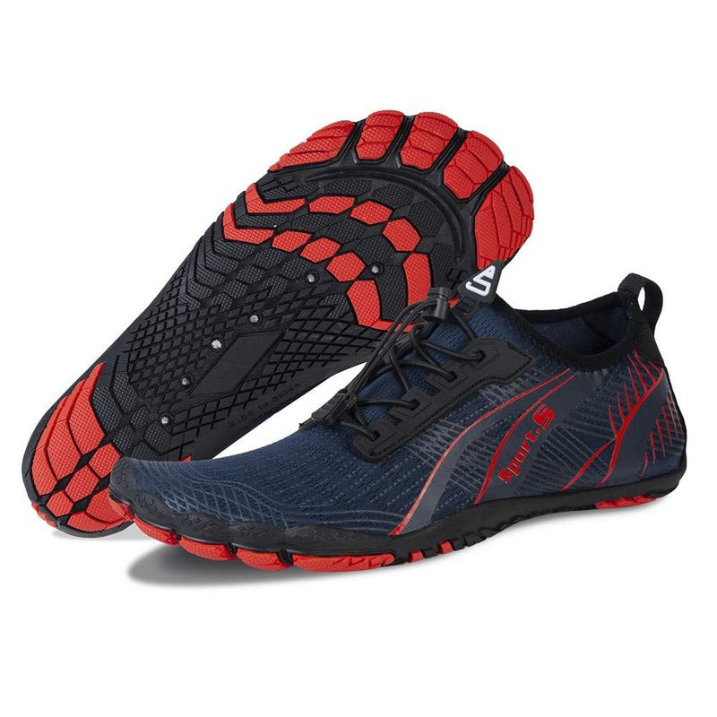 Water Shoes for Men and Women Barefoot Quick-Dry Aqua Sock Outdoor Athletic Sport Shoes for Kayaking, Boating, Hiking, Surfing, Walking 13 Women/12 Men M-red/Blue - BeesActive Australia