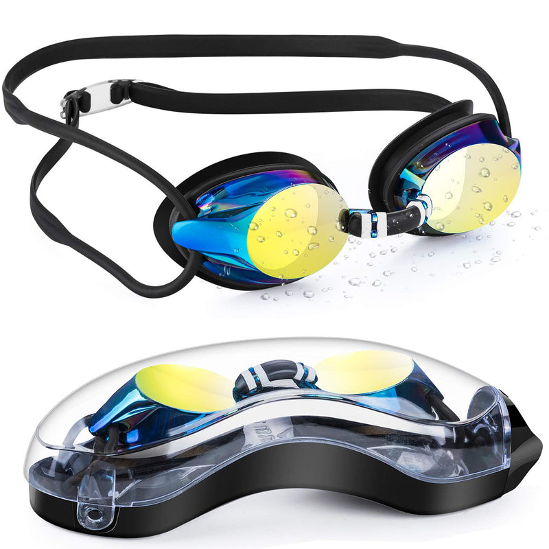 Portzon dynamics Swim Goggles , Anti Fog Clear No Leaking Swimming Goggles for Adult Men Women Dazzle Black - BeesActive Australia