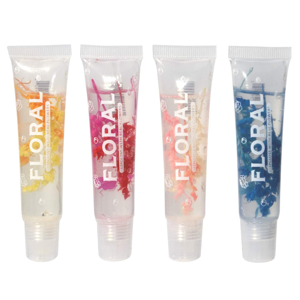 Pack of 4 Crystal Flower Lipgloss, Long Lasting Nutritious Lip Balm Lips Moisturizer with flavor - BeesActive Australia