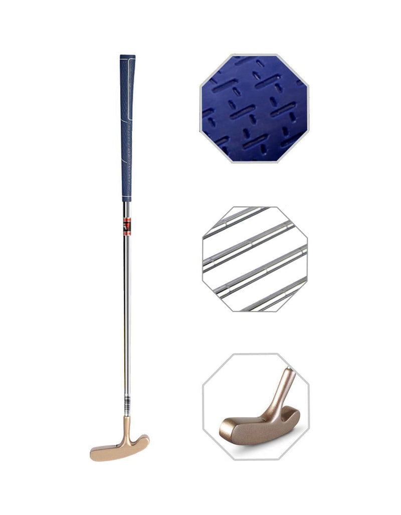 Two Way Junior Golf Putter Stainless Steel Kids Putter Both Left and Right Handed Easily Use 3 Sizes to Choose Freely for Kids Ages 3-5 6-8 9-12 gold head+blue grip 25 inch,age 3-5 - BeesActive Australia